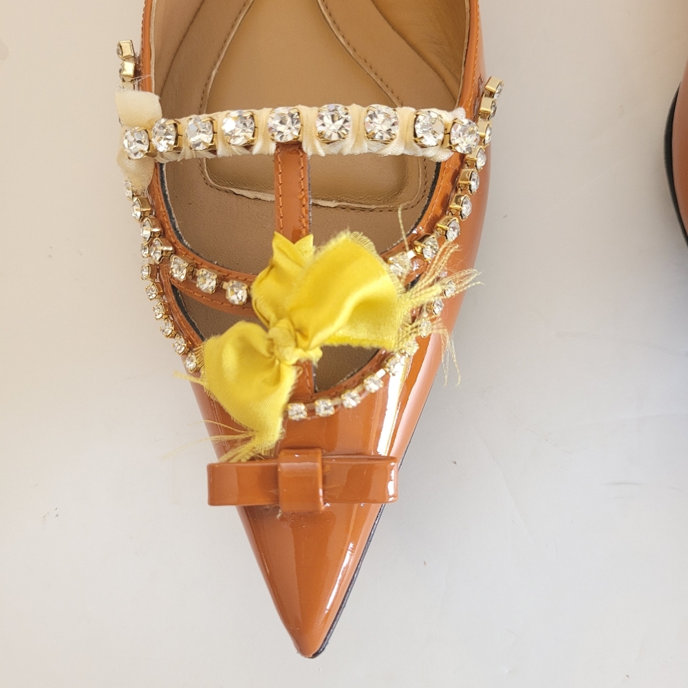 NWOT Designer 13 09 SR Patent leather Miky Crystal ballerina/ ballet fla… - Picture 13 of 17